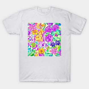 Yellow, blue, green and purple garden T-Shirt